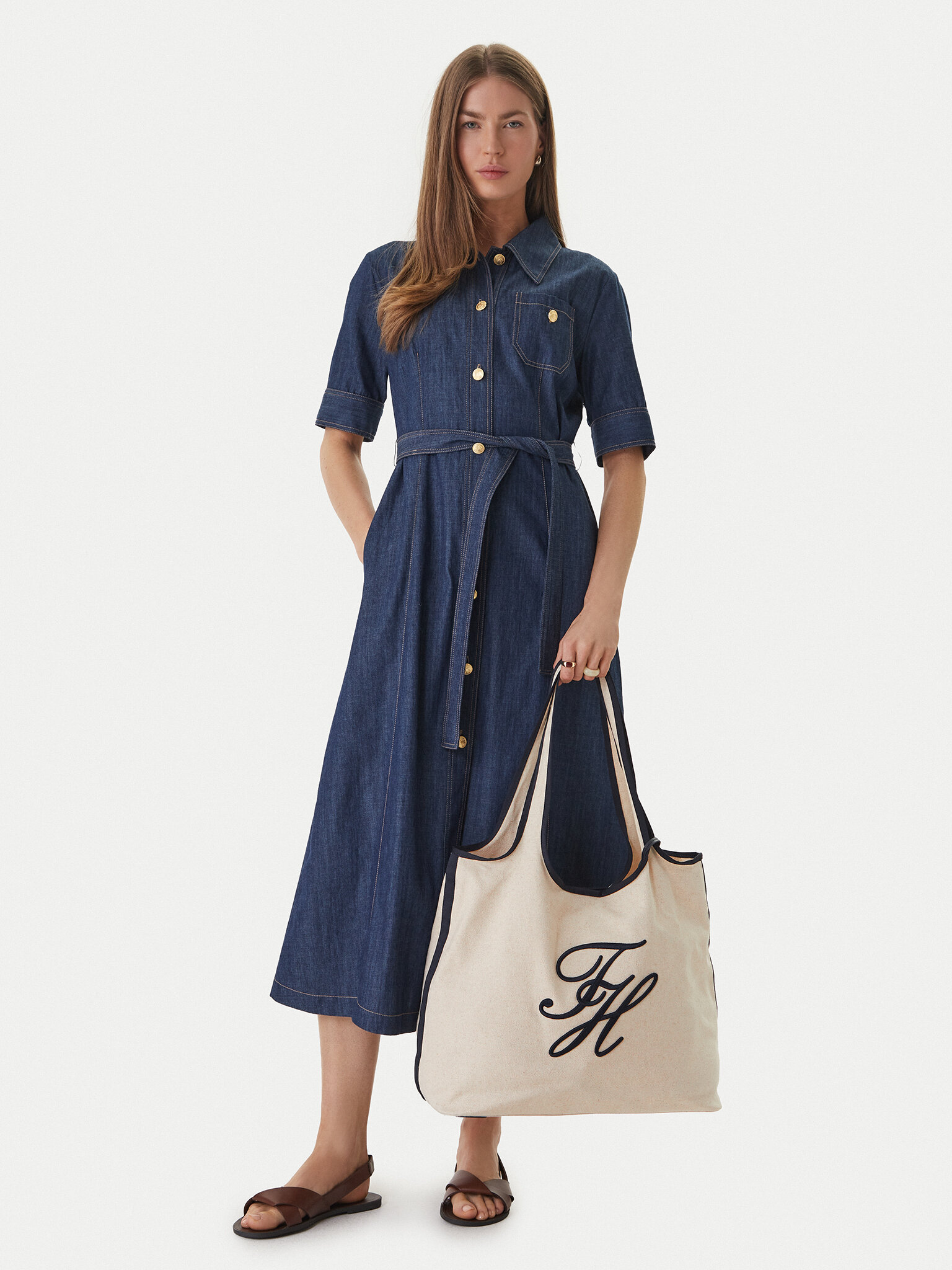 Damska Torebka Tommy Hilfiger, Biały Th Summer Tote Canvas AW0AW18398
